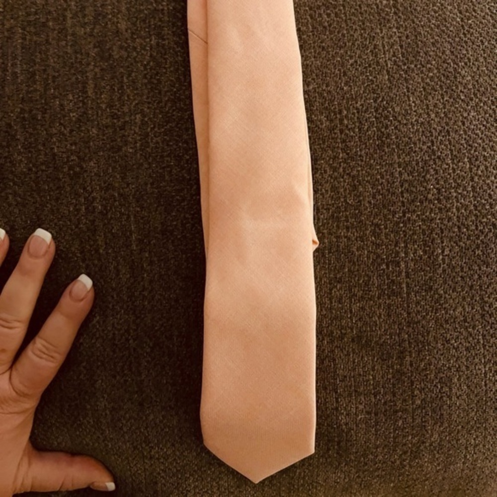 Skinny Tie Madness Mens Orange Cotton Skinny Tie